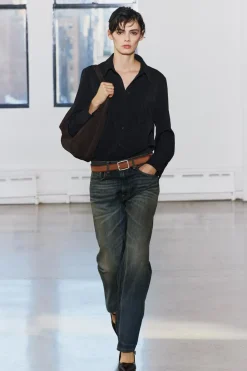 ZARA Jeans^JEANS ZW COLLECTION RELAXED DE CINTURA MÉDIA Azul-lavado