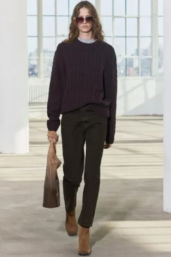 ZARA Jeans^JEANS ZW COLLECTION RELAXED SLIM CINTURA MÉDIA Castanho