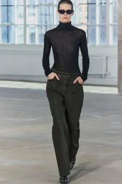 ZARA Jeans^JEANS ZW COLLECTION RELAXED CINTURA MÉDIA ENCERADOS Verde