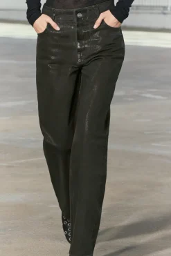 ZARA Jeans^JEANS ZW COLLECTION RELAXED CINTURA MÉDIA ENCERADOS Verde