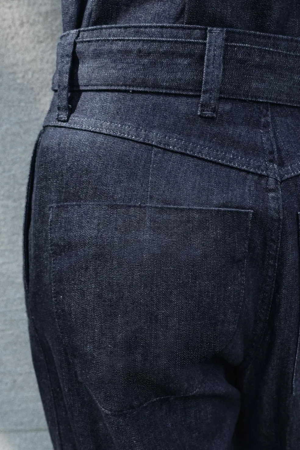 ZARA Jeans^JEANS ZW COLLECTION WIDE LEG COM CINTURA SUBIDA Azul