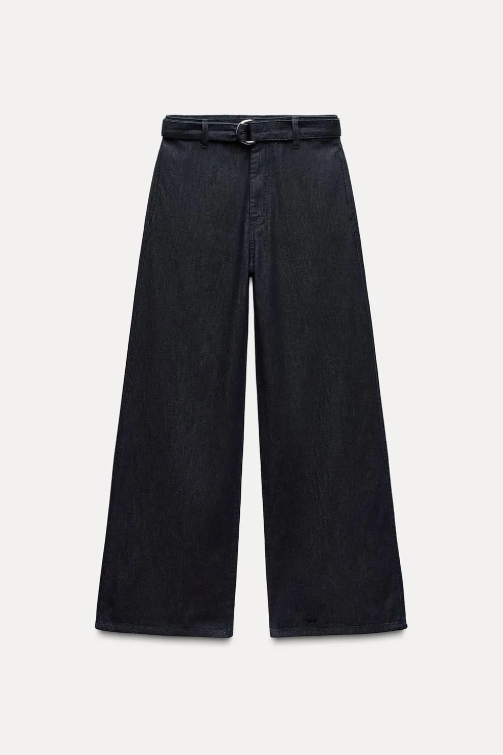 ZARA Jeans^JEANS ZW COLLECTION WIDE LEG COM CINTURA SUBIDA Azul