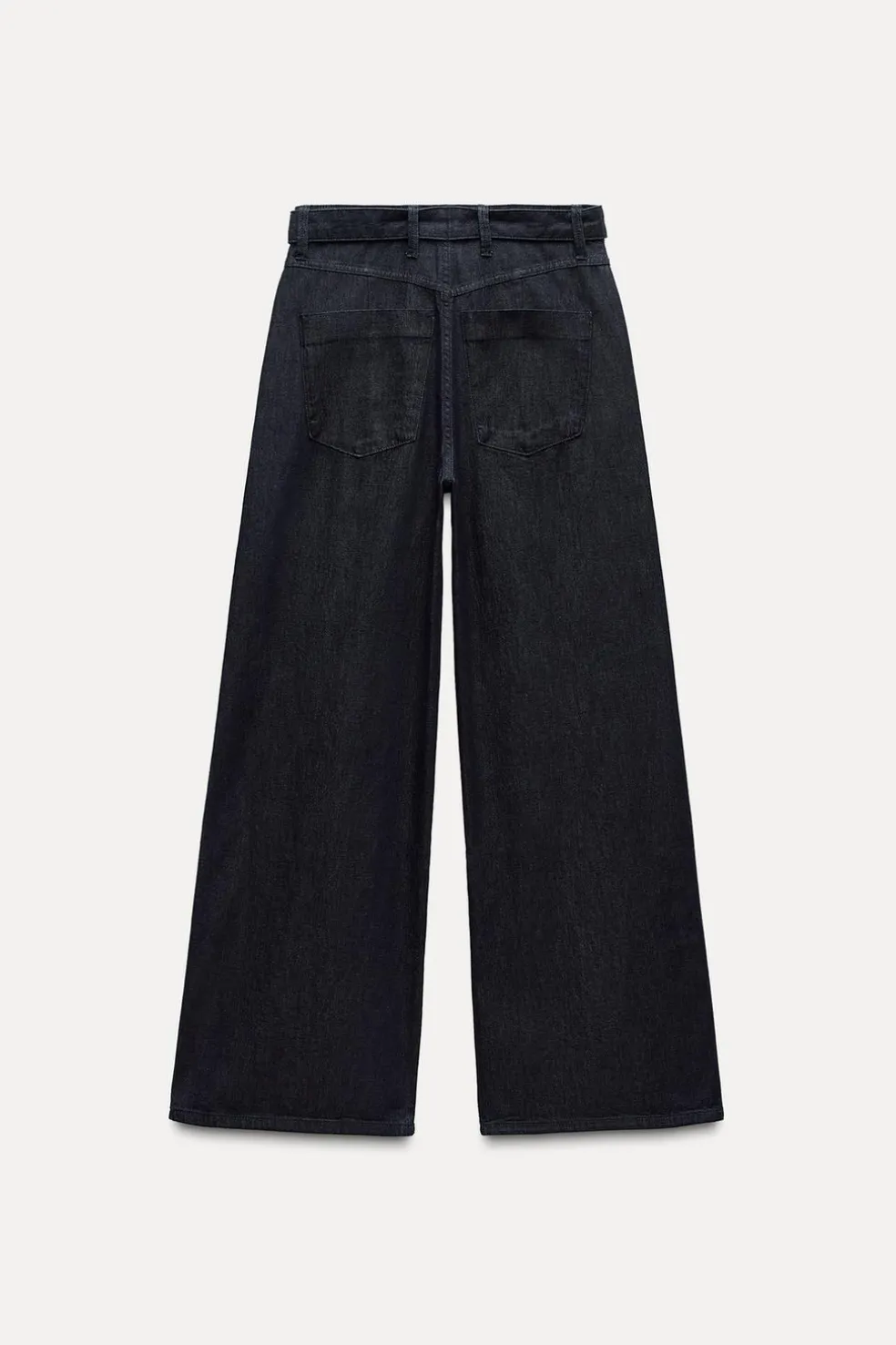 ZARA Jeans^JEANS ZW COLLECTION WIDE LEG COM CINTURA SUBIDA Azul
