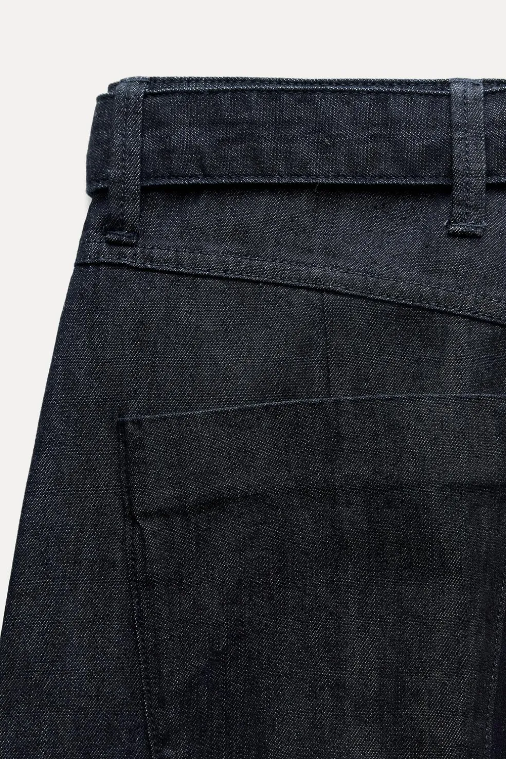 ZARA Jeans^JEANS ZW COLLECTION WIDE LEG COM CINTURA SUBIDA Azul