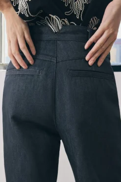ZARA Jeans^JEANS ZW COLLECTION WIDE LEG COM CINTURA MÉDIA Cinzento