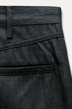 ZARA Jeans^JEANS ZW COLLECTION WIDE LEG COM CINTURA MÉDIA Cinzento