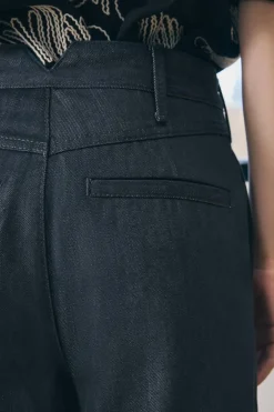 ZARA Jeans^JEANS ZW COLLECTION WIDE LEG COM CINTURA MÉDIA Cinzento