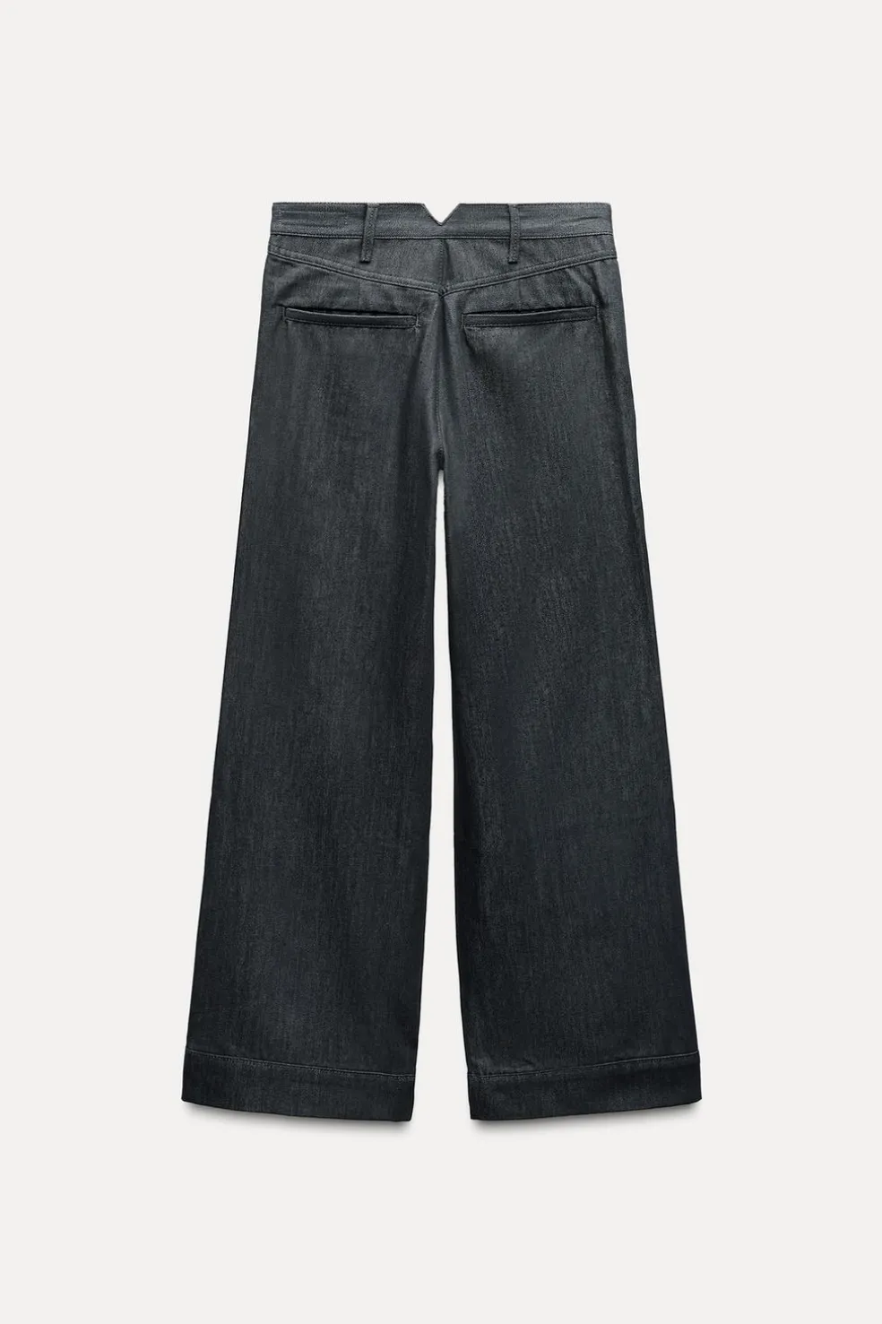 ZARA Jeans^JEANS ZW COLLECTION WIDE LEG COM CINTURA MÉDIA Cinzento