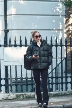 ZARA Winter Layersnew|Calças^LEGGINGS À BOCA DE SINO COM FAIXA LATERAL Preto