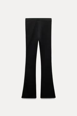 ZARA Winter Layersnew|Calças^LEGGINGS À BOCA DE SINO COM FAIXA LATERAL Preto