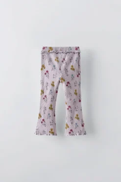 LEGGINGS À BOCA DE SINO FLORES-ZARA Best Sale