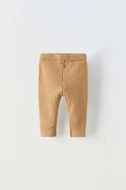LEGGINGS CANELADAS COM BOTÕES-ZARA Flash Sale