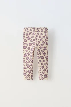 LEGGINGS COM NERVURAS E ESTAMPADO-ZARA Clearance