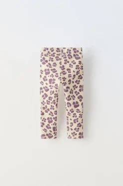 LEGGINGS COM NERVURAS E ESTAMPADO-ZARA Clearance