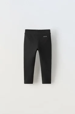 LEGGINGS COM NERVURAS E ETIQUETA-ZARA Clearance