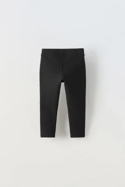 LEGGINGS COM NERVURAS E ETIQUETA-ZARA Clearance
