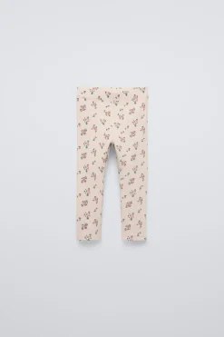 LEGGINGS COM NERVURAS E ESTAMPADO-ZARA New