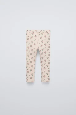 LEGGINGS COM NERVURAS E ESTAMPADO-ZARA New