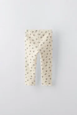 LEGGINGS COM NERVURAS E FLORES-ZARA Hot