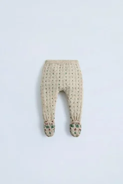 LEGGINGS DE MALHA JACQUARD COM CASINHAS-ZARA Flash Sale