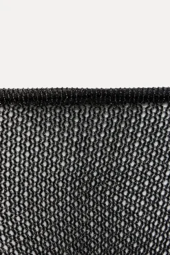 ZARA Calças|Lingerie^LEGGINGS REDE SEM COSTURAS COM FIO METALIZADO Cinzento-antracito