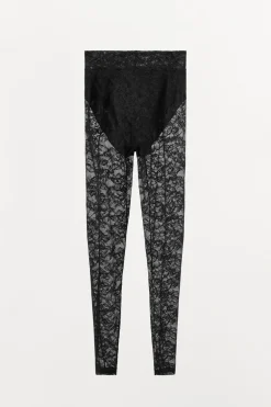 ZARA Calças|Lingerie^LEGGINGS RENDA Preto