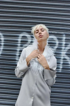 ZARA Acessórios / Bijuteria|Lingerie^LENÇO DE VISCOSE COM PENAS Branco