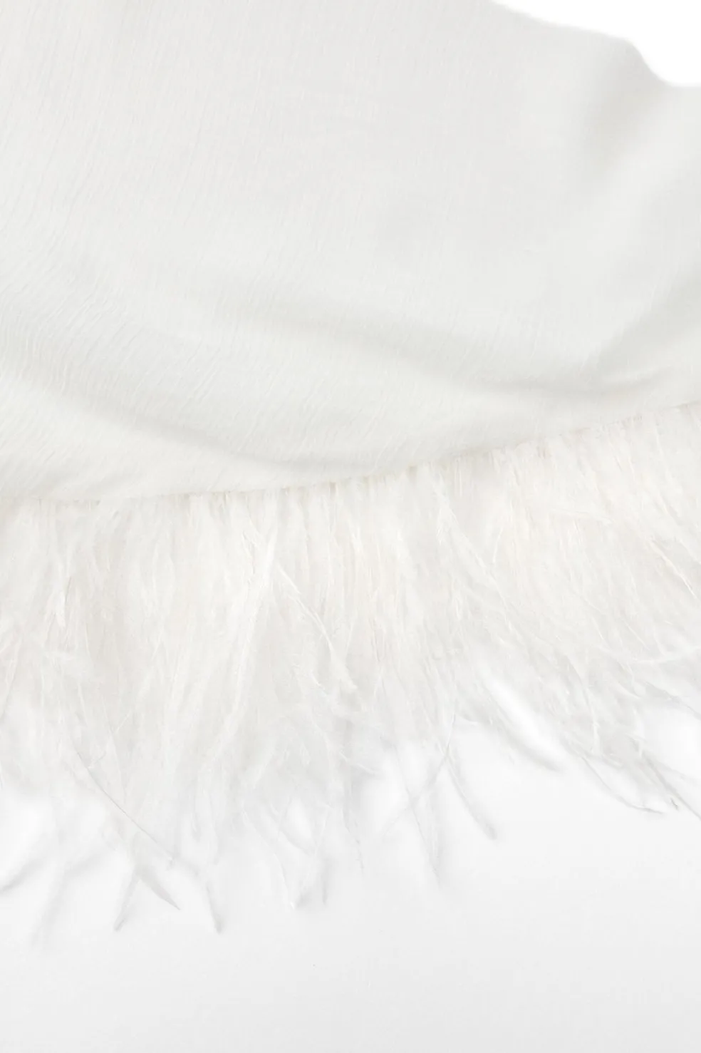 ZARA Acessórios / Bijuteria|Lingerie^LENÇO DE VISCOSE COM PENAS Branco