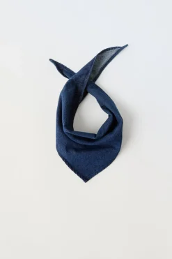 LENÇO TRIANGULAR DENIM-ZARA Cheap