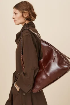 ZARA Malas^LTHR MX SHPPR 13 Vermelho-bordeaux