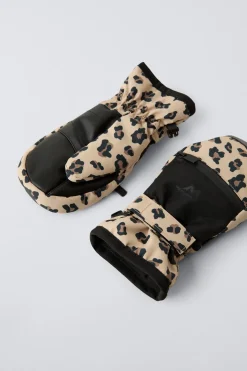 LUVAS-MITENES ANIMAL PRINT ANTIDERRAPANTES SKI COLLECTION-ZARA Cheap