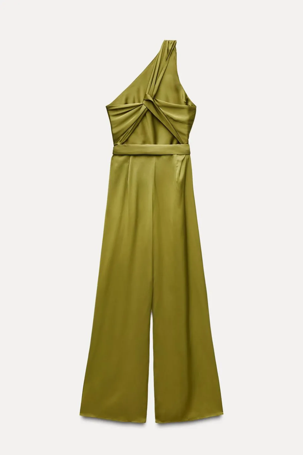 ZARA Vestidos^MACACÃO ASSIMÉTRICO ACETINADO Verde-azeitona