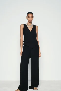ZARA Vestidos^MACACÃO COLETE ASSIMÉTRICO Preto