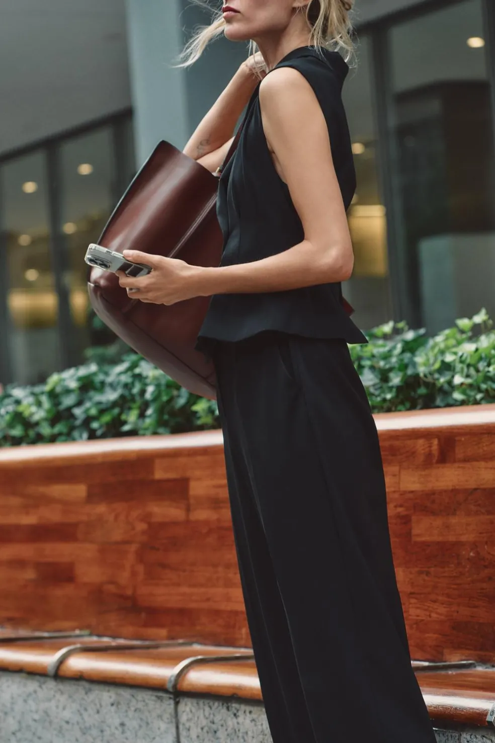 ZARA Vestidos^MACACÃO COMBINADO LARGO Preto