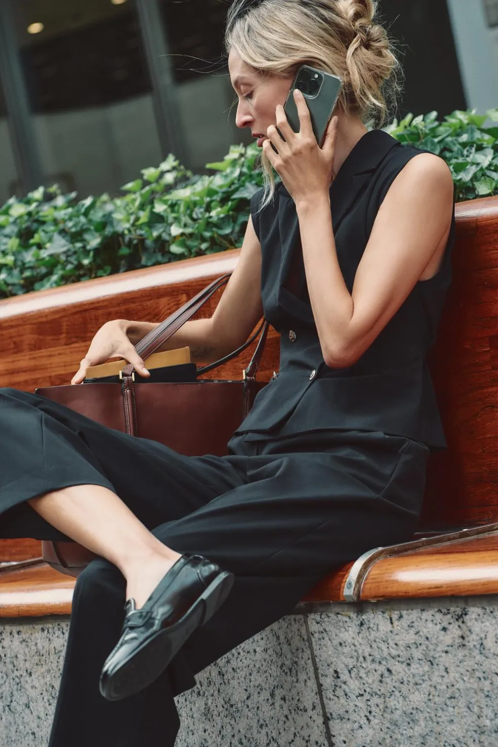 ZARA Vestidos^MACACÃO COMBINADO LARGO Preto