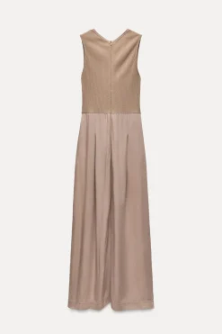 ZARA Vestidos^MACACÃO COMBINADO PAREO Castanho / Toupeira