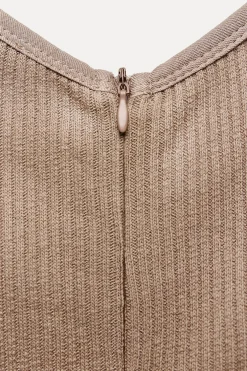 ZARA Vestidos^MACACÃO COMBINADO PAREO Castanho / Toupeira