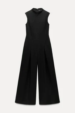 ZARA Vestidos^MACACÃO COMPRIDO COM VOLUME Preto
