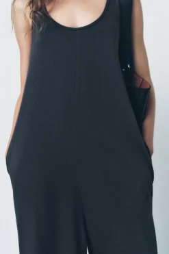 ZARA Vestidos^MACACÃO COMPRIDO DE ALGODÃO Chumbo