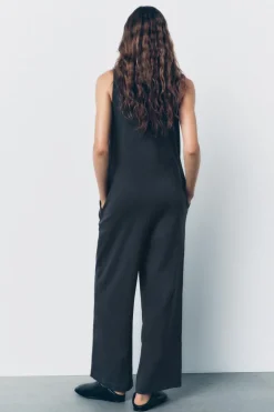 ZARA Vestidos^MACACÃO COMPRIDO DE ALGODÃO Chumbo