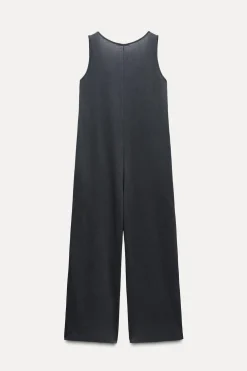 ZARA Vestidos^MACACÃO COMPRIDO DE ALGODÃO Chumbo
