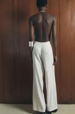ZARA Vestidos^MACACÃO COMPRIDO DE ESTILO RÚSTICO Branco-marfim