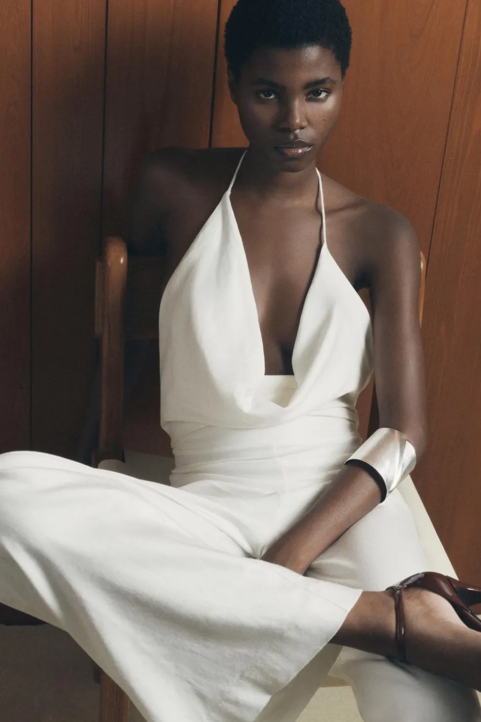 ZARA Vestidos^MACACÃO COMPRIDO DE ESTILO RÚSTICO Branco-marfim