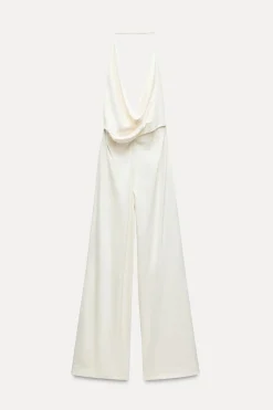 ZARA Vestidos^MACACÃO COMPRIDO DE ESTILO RÚSTICO Branco-marfim