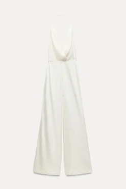 ZARA Vestidos^MACACÃO COMPRIDO DE ESTILO RÚSTICO Branco-marfim