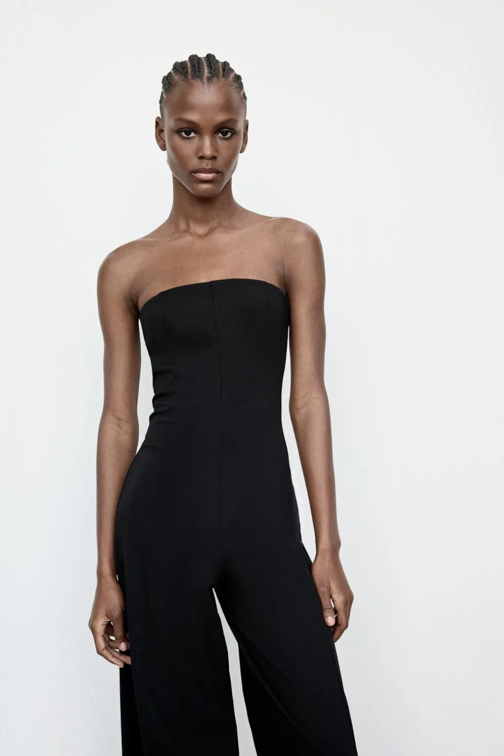 ZARA Vestidos^MACACÃO COMPRIDO DECOTE CAICAI Preto