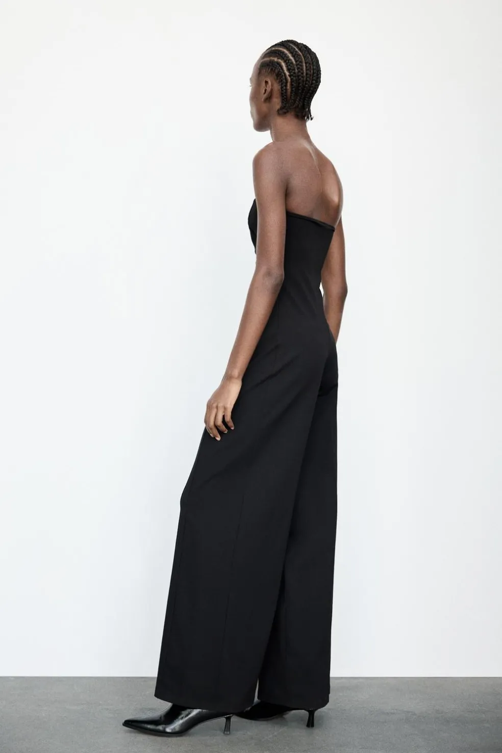 ZARA Vestidos^MACACÃO COMPRIDO DECOTE CAICAI Preto