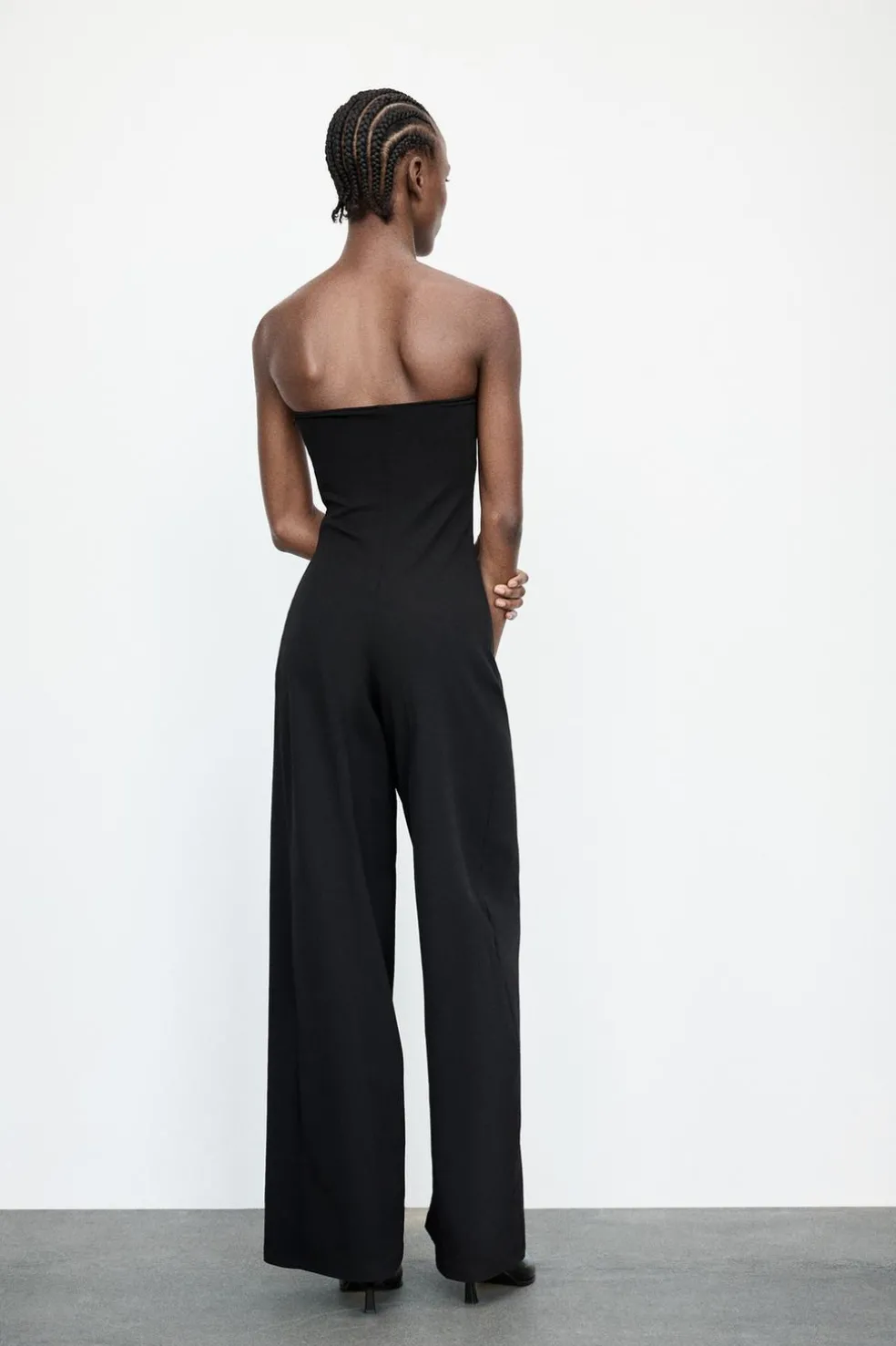 ZARA Vestidos^MACACÃO COMPRIDO DECOTE CAICAI Preto