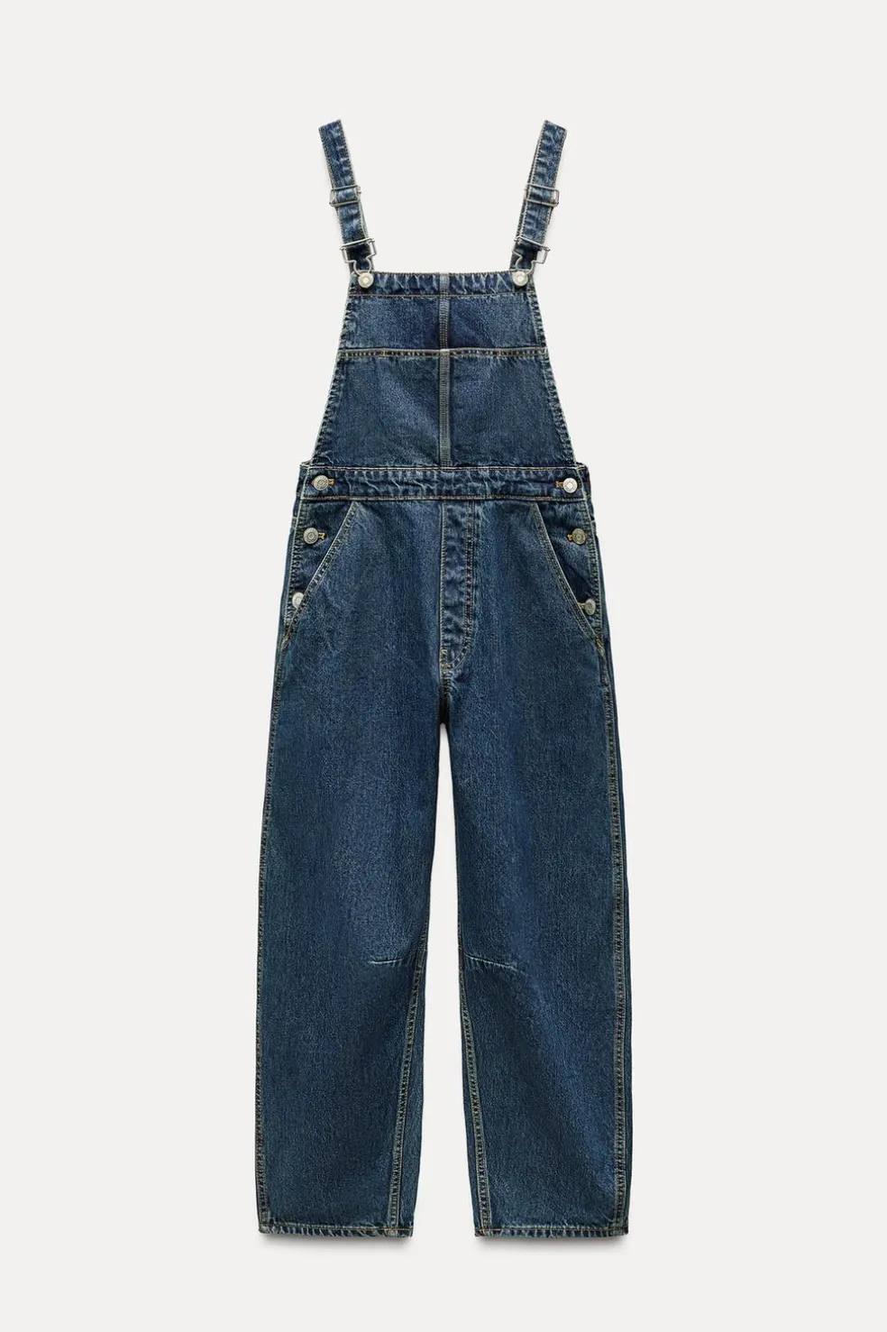 ZARA Vestidos^MACACÃO COMPRIDO DENIM TRF BAGGY Azul-marinho