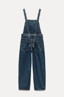 ZARA Vestidos^MACACÃO COMPRIDO DENIM TRF BAGGY Azul-marinho